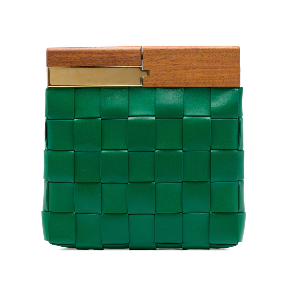 Pre-Loved Bottega Veneta Lambskin Maxi Intrecciato The Snap Clutch